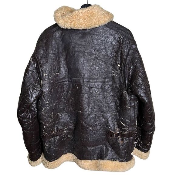 Vintage 1950s 1960s MK VI Sheepskin Flying Bomber Jacket Large - Picture 4 of 8
